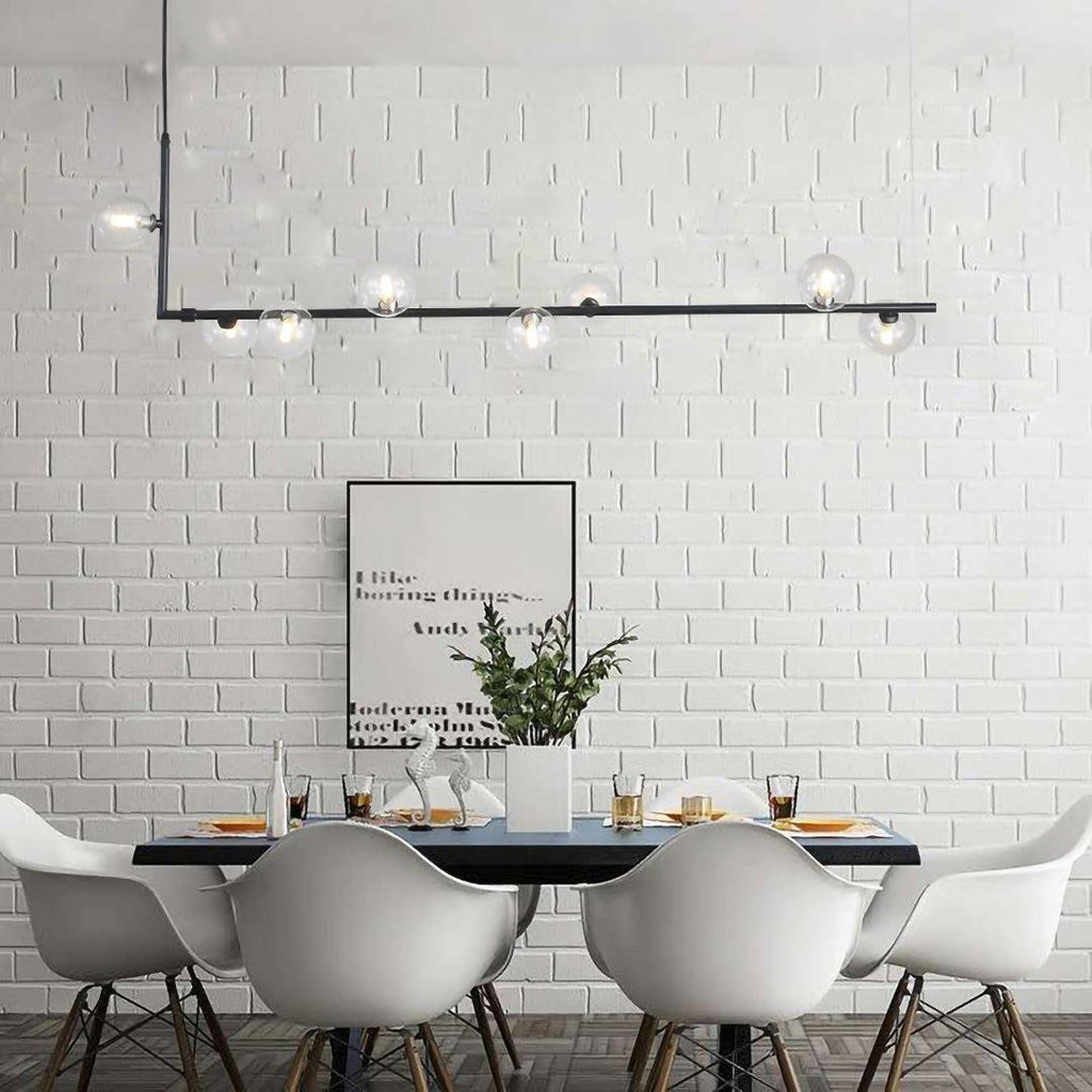 Air 73 Glass Sphere Pendant — Linear Glass Hanging Light for Kitchen Island