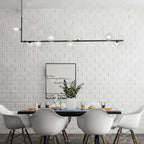 Air 73 Glass Sphere Pendant — Linear Glass Hanging Light for Kitchen Island