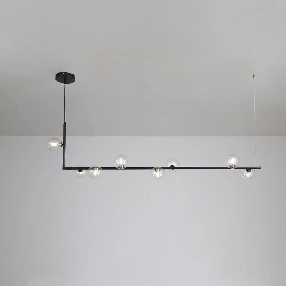 Air 73 Glass Sphere Pendant — Linear Glass Hanging Light for Kitchen Island