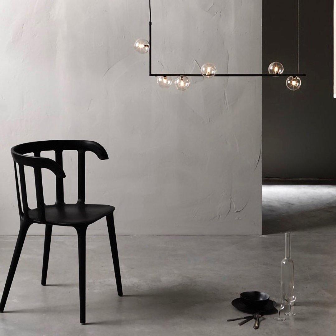 Air 73 Glass Sphere Pendant — Linear Glass Hanging Light for Kitchen Island