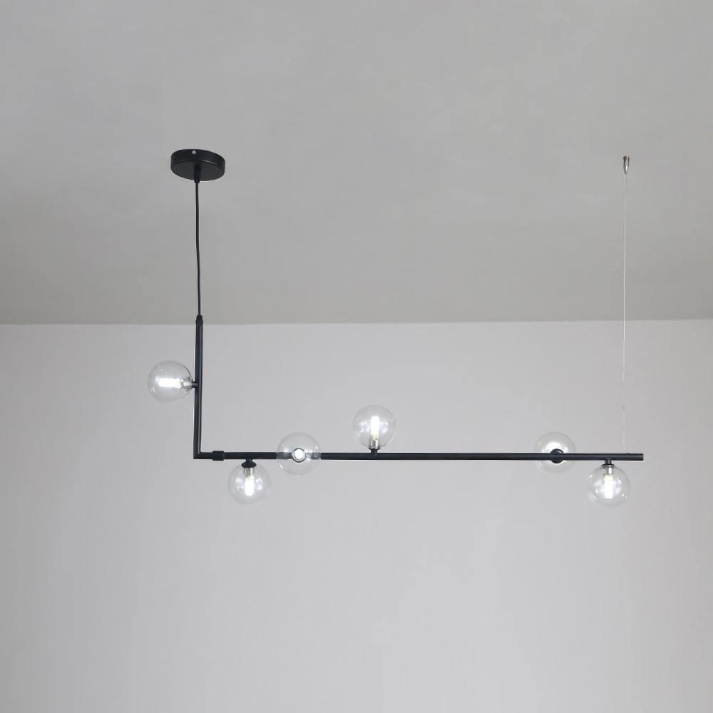 Air 73 Glass Sphere Pendant — Linear Glass Hanging Light for Kitchen Island