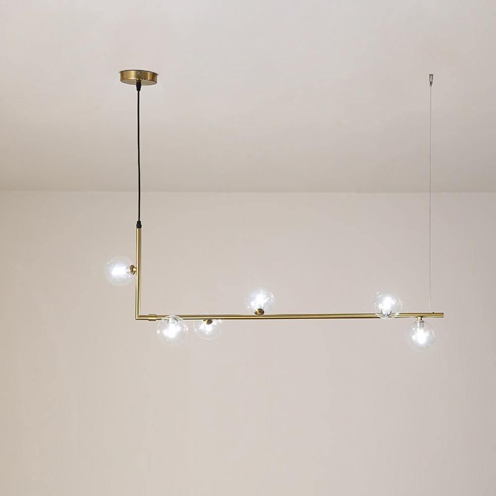 Air 73 Glass Sphere Pendant — Linear Glass Hanging Light for Kitchen Island