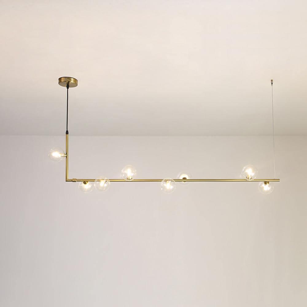 Air 73 Glass Sphere Pendant — Linear Glass Hanging Light for Kitchen Island