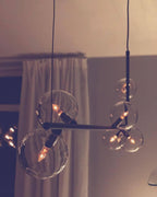 Air 73 Glass Sphere Pendant — Linear Glass Hanging Light for Kitchen Island