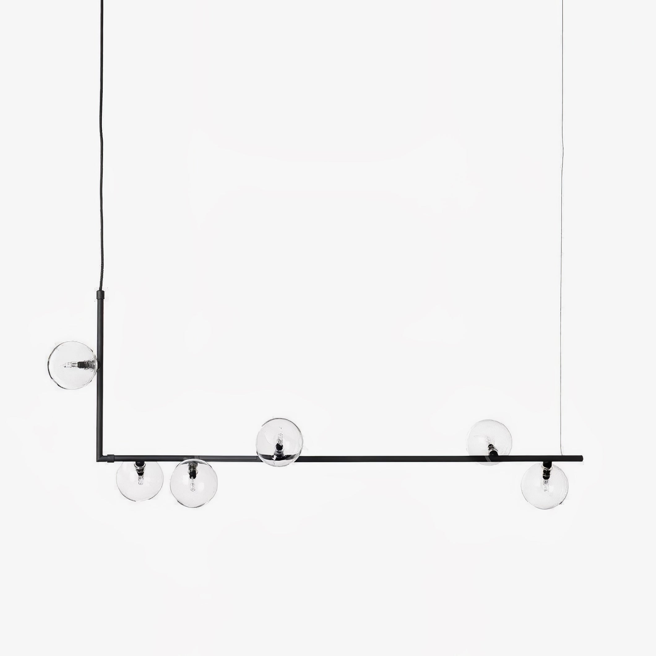 Air 73 Glass Sphere Pendant — Linear Glass Hanging Light for Kitchen Island