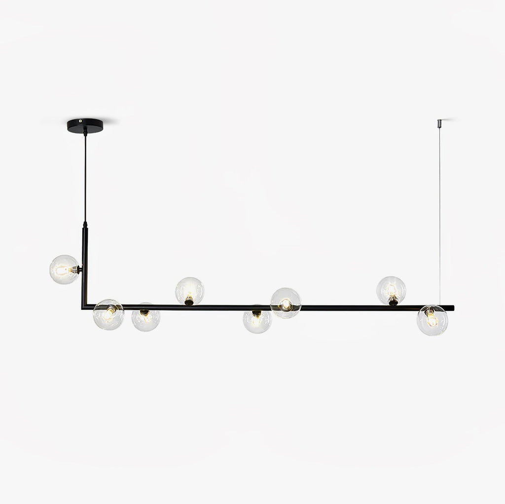 Air 73 Glass Sphere Pendant — Linear Glass Hanging Light for Kitchen Island