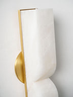 Alabaster Essence Wall Sconce — Carved Stone Wall Light for Bedroom & Hallway