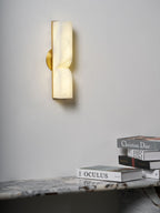 Alabaster Essence Wall Sconce — Carved Stone Wall Light for Bedroom & Hallway
