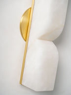 Alabaster Essence Wall Sconce — Carved Stone Wall Light for Bedroom & Hallway