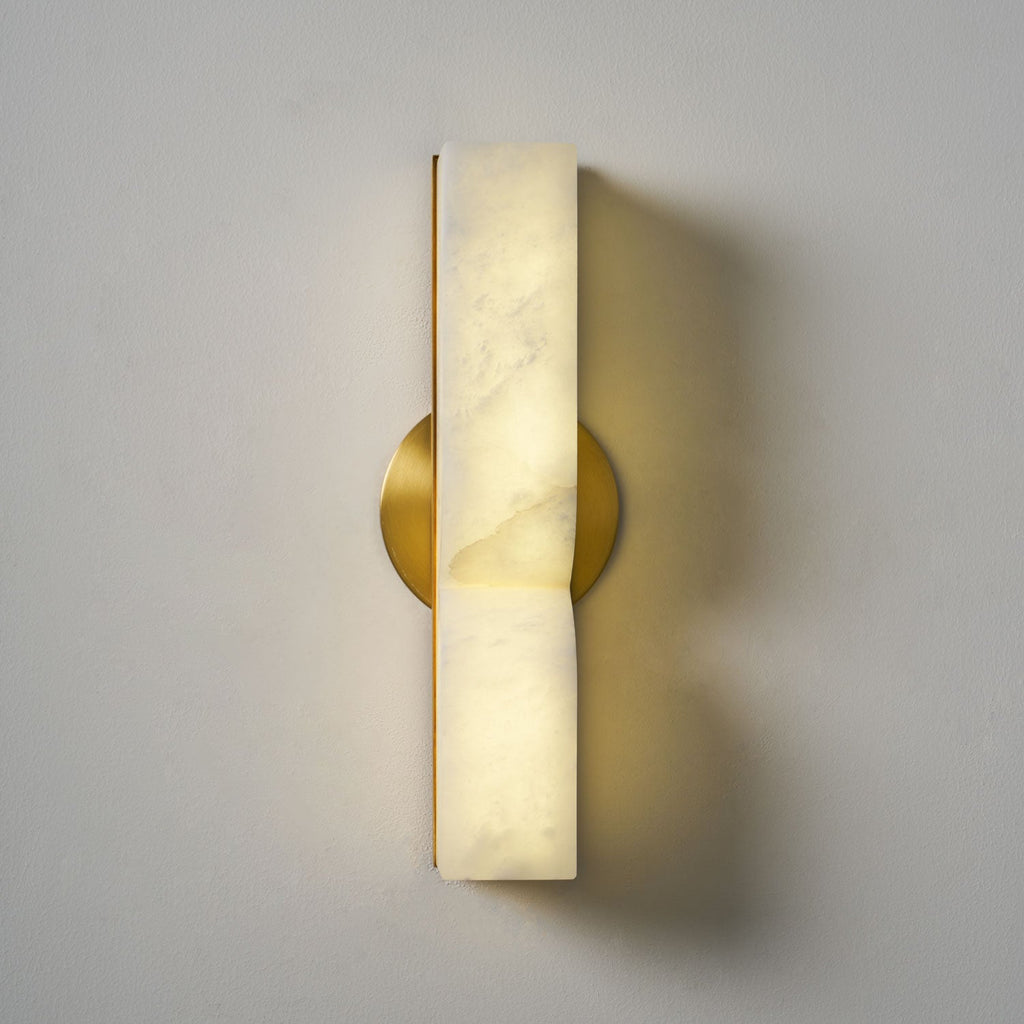 Alabaster Essence Wall Sconce — Carved Stone Wall Light for Bedroom & Hallway