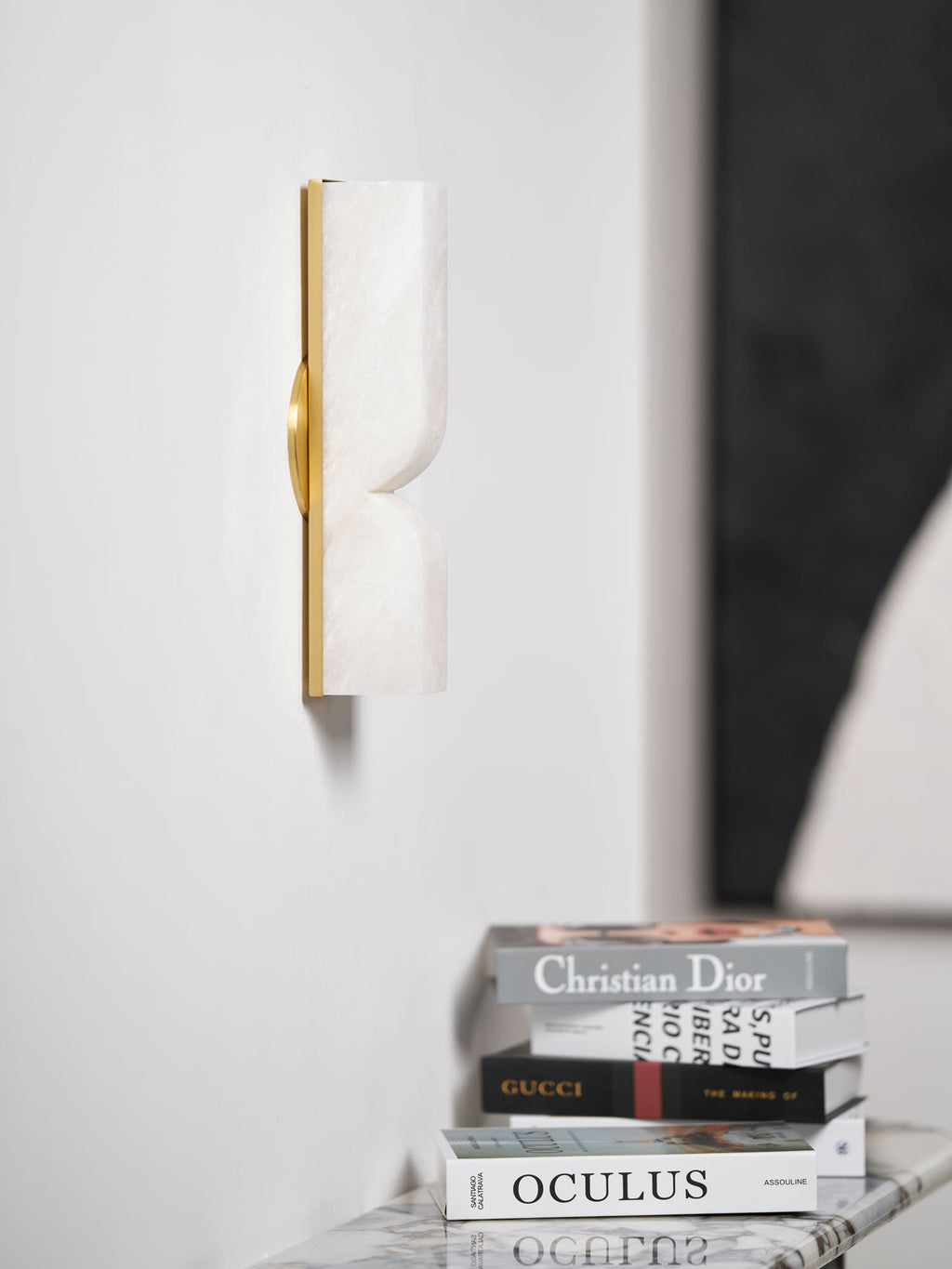 Alabaster Essence Wall Sconce — Carved Stone Wall Light for Bedroom & Hallway