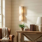 Alabaster Essence Wall Sconce — Carved Stone Wall Light for Bedroom & Hallway