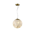 Alabaster Ball Pendant Light — Brass Stone Globe Hanging Lamp for Kitchen Island