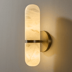Alabaster Capsule Wall Sconce — Stone Cylinder Wall Light for Bedroom & Hallway