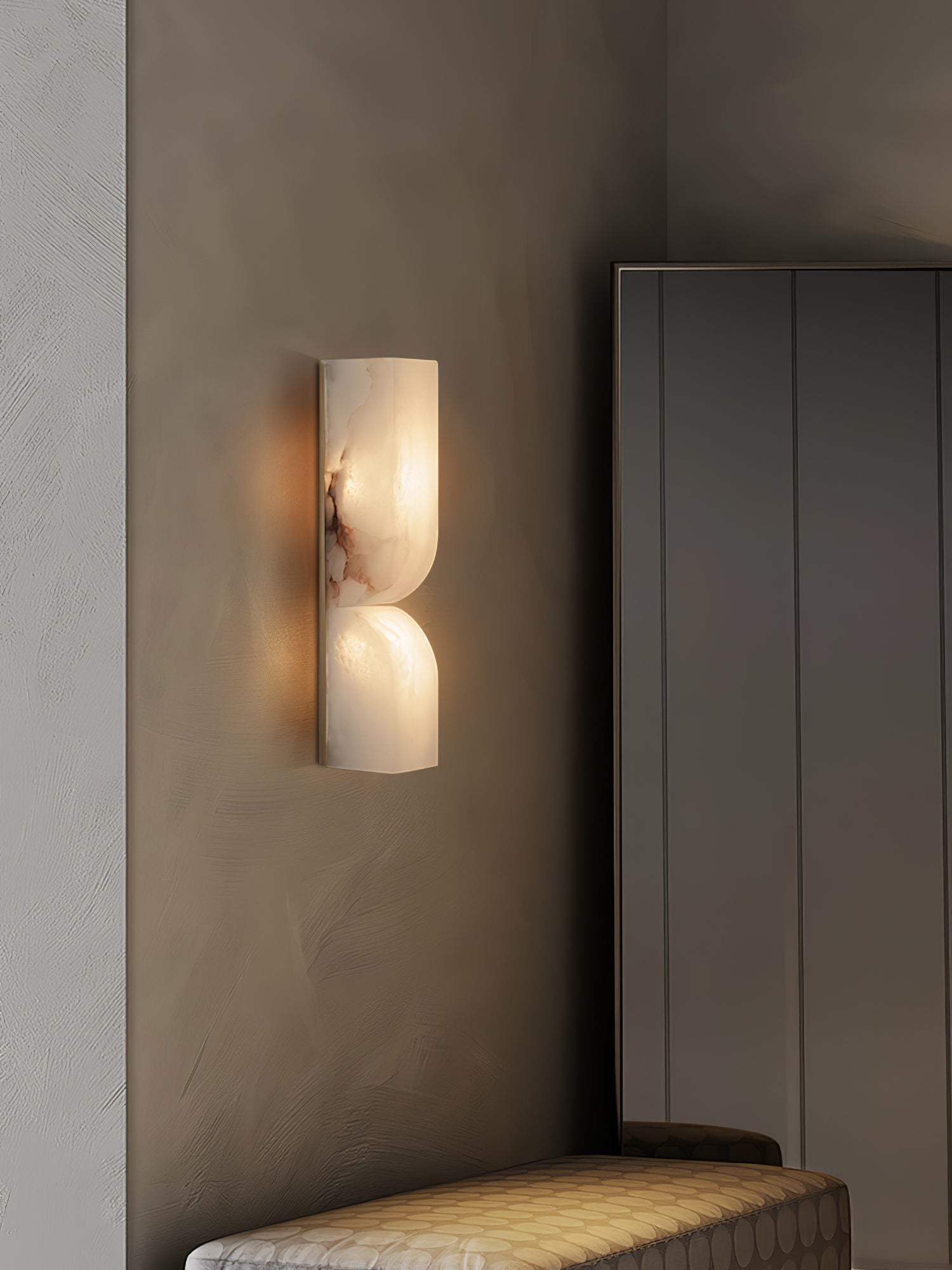 Alabaster Essence Wall Sconce — Carved Stone Wall Light for Bedroom & Hallway