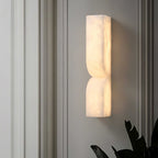 Alabaster Essence Wall Sconce — Carved Stone Wall Light for Bedroom & Hallway