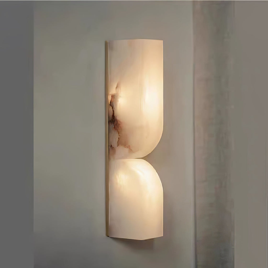 Alabaster Essence Wall Sconce — Carved Stone Wall Light for Bedroom & Hallway