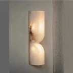 Alabaster Essence Wall Sconce — Carved Stone Wall Light for Bedroom & Hallway