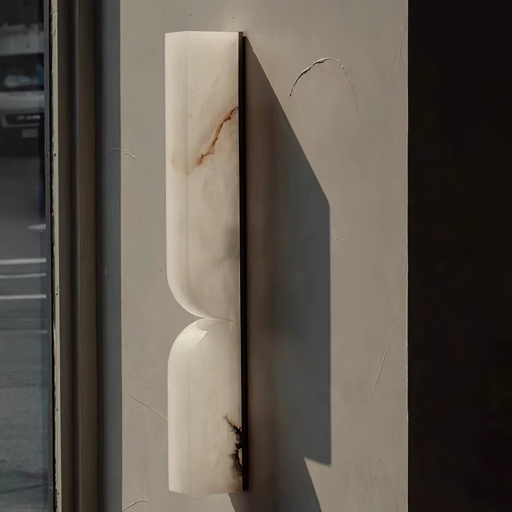Alabaster Essence Wall Sconce — Carved Stone Wall Light for Bedroom & Hallway