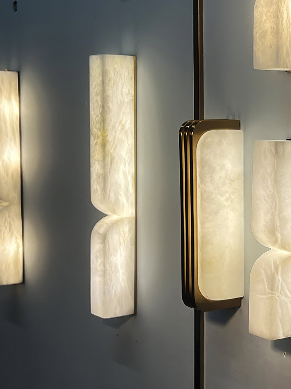 Alabaster Essence Wall Sconce — Carved Stone Wall Light for Bedroom & Hallway