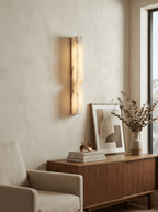 Alabaster Essence Wall Sconce — Carved Stone Wall Light for Bedroom & Hallway