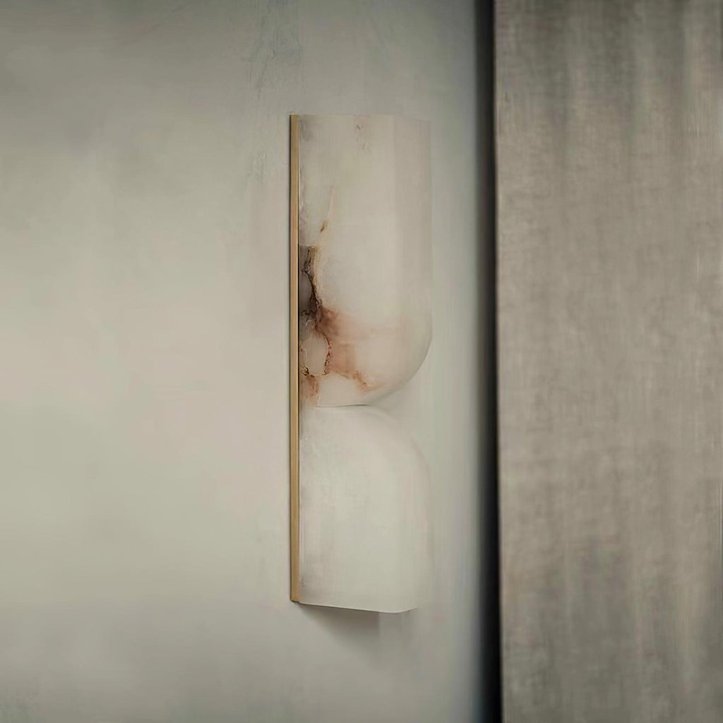 Alabaster Essence Wall Sconce — Carved Stone Wall Light for Bedroom & Hallway
