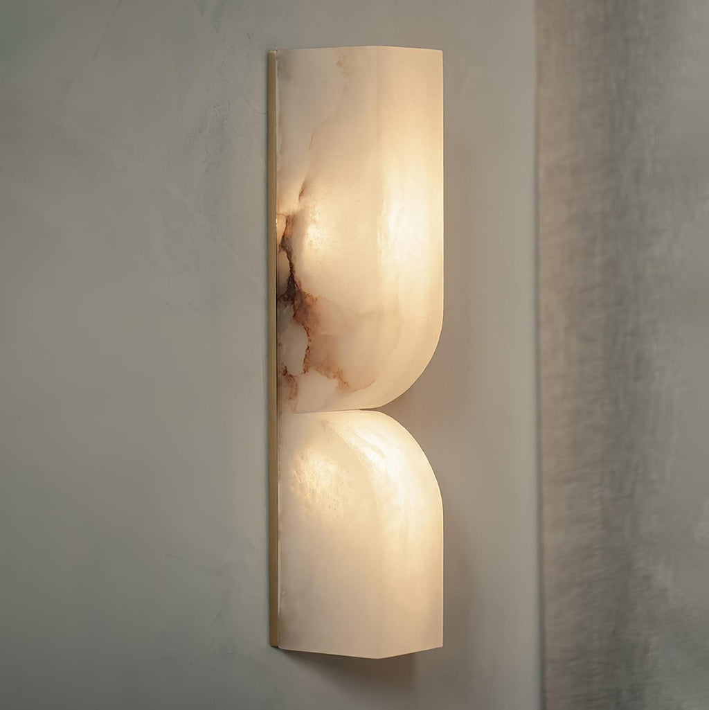 Alabaster Essence Wall Sconce — Carved Stone Wall Light for Bedroom & Hallway