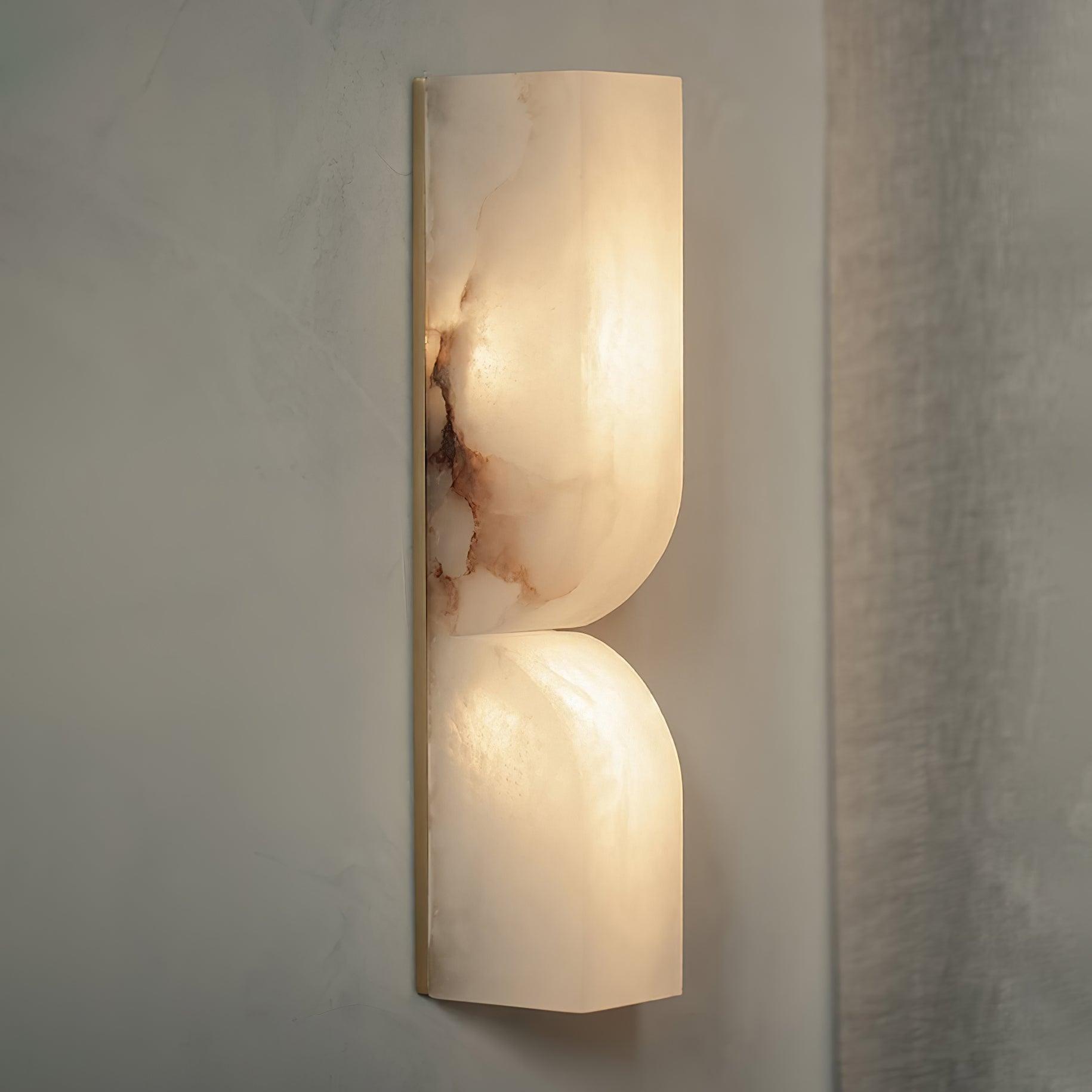 Alabaster Essence Wall Sconce — Carved Stone Wall Light for Bedroom & Hallway