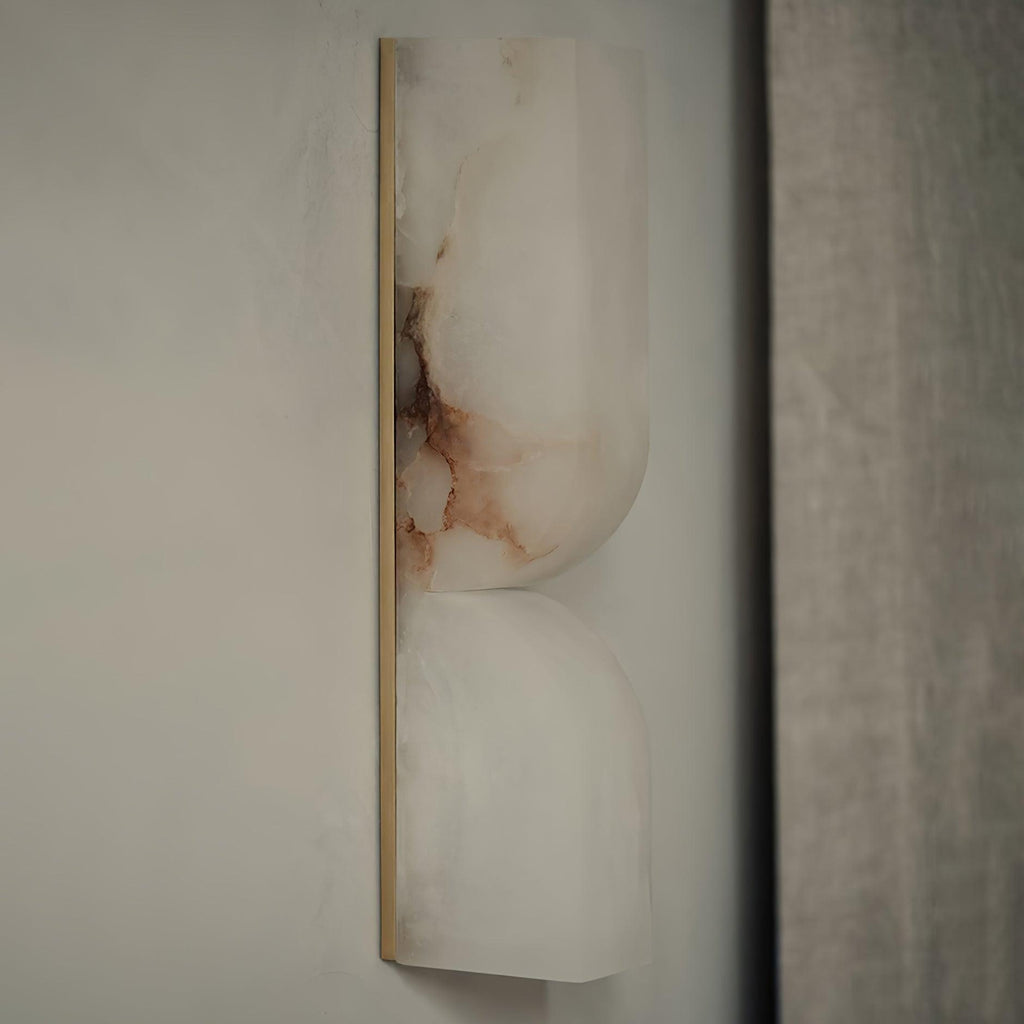 Alabaster Essence Wall Sconce — Carved Stone Wall Light for Bedroom & Hallway