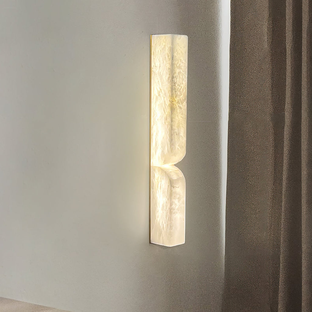 Alabaster Essence Wall Sconce — Carved Stone Wall Light for Bedroom & Hallway