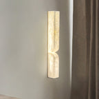 Alabaster Essence Wall Sconce — Carved Stone Wall Light for Bedroom & Hallway