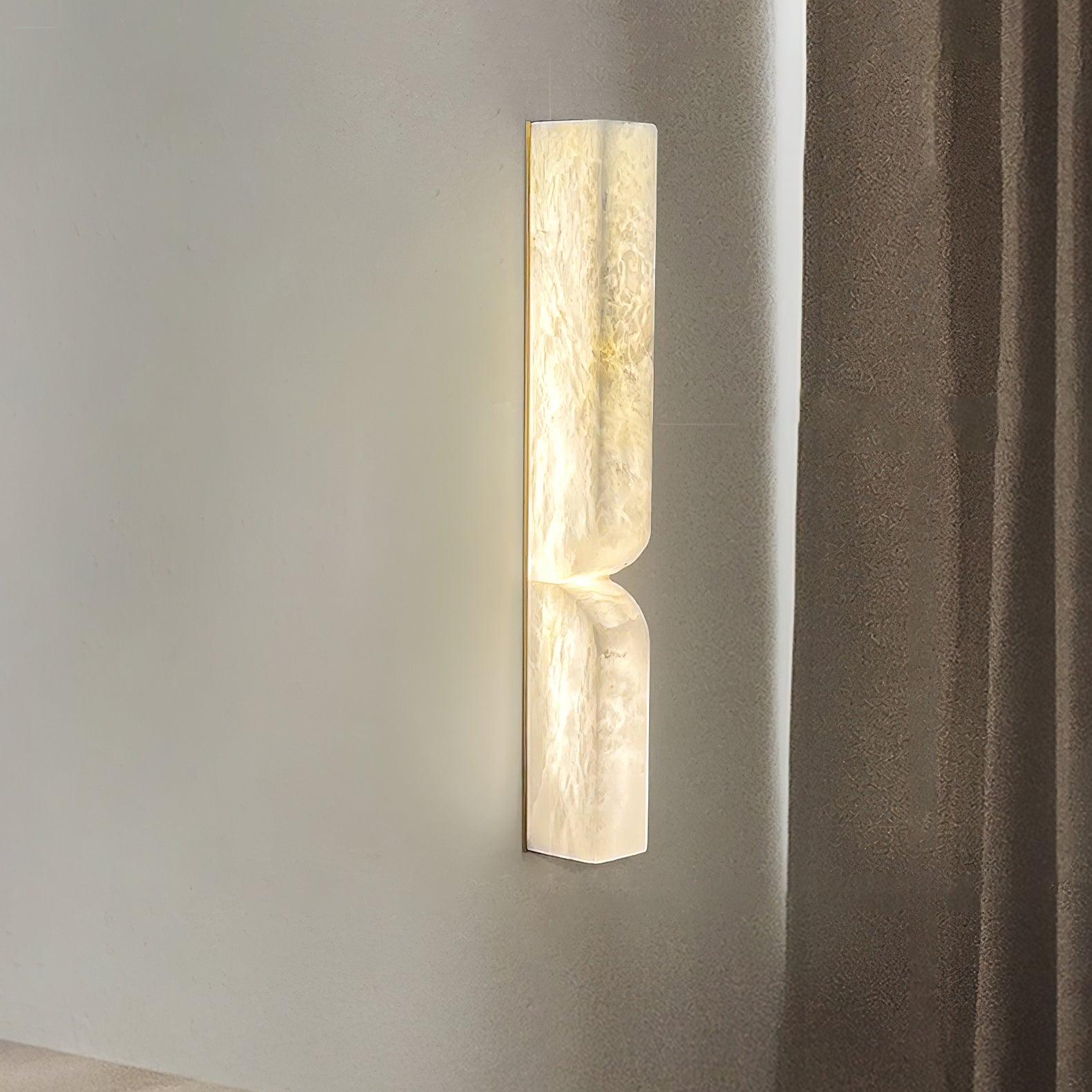 Alabaster Essence Wall Sconce — Carved Stone Wall Light for Bedroom & Hallway