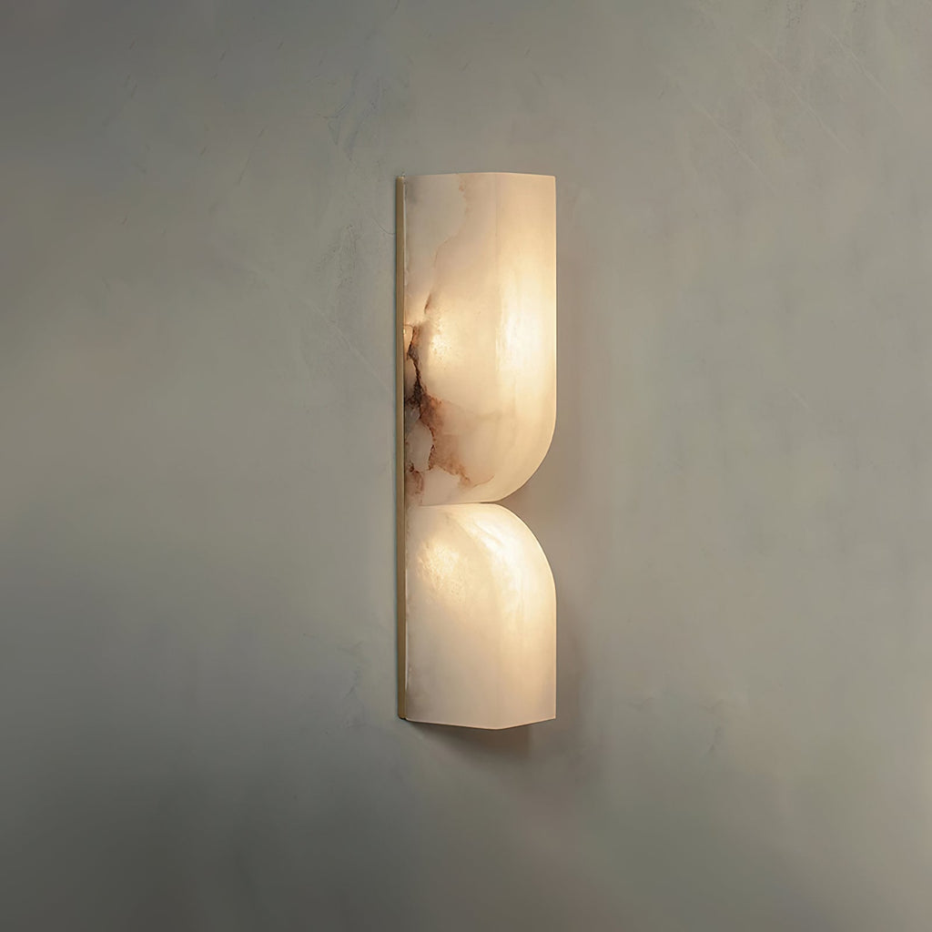 Alabaster Essence Wall Sconce — Carved Stone Wall Light for Bedroom & Hallway