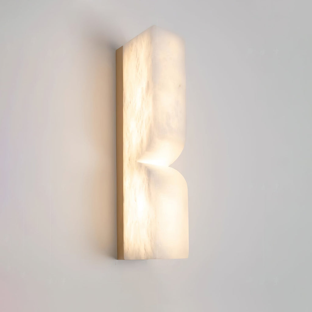 Alabaster Essence Wall Sconce — Carved Stone Wall Light for Bedroom & Hallway