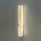 Alabaster Essence Wall Sconce — Carved Stone Wall Light for Bedroom & Hallway