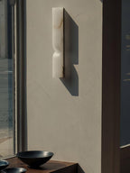 Alabaster Essence Wall Sconce — Carved Stone Wall Light for Bedroom & Hallway