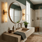 Aluna Alabaster Bar Wall Light — Linear Stone Wall Sconce for Bedroom & Hallway