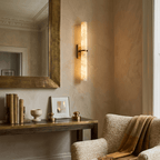 Aluna Alabaster Bar Wall Light — Linear Stone Wall Sconce for Bedroom & Hallway