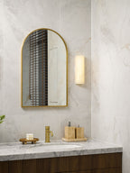 Alvia Alabaster Wall Light — Ribbed Stone Wall Sconce for Bedroom & Hallway
