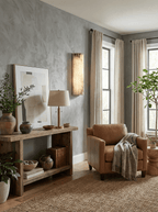 Alvia Alabaster Wall Light — Ribbed Stone Wall Sconce for Bedroom & Hallway