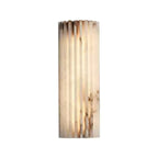 Alvia Alabaster Wall Light — Ribbed Stone Wall Sconce for Bedroom & Hallway