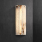Alvia Alabaster Wall Light — Ribbed Stone Wall Sconce for Bedroom & Hallway