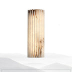 Alvia Alabaster Wall Light — Ribbed Stone Wall Sconce for Bedroom & Hallway