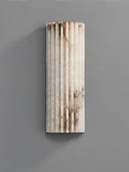 Alvia Alabaster Wall Light — Ribbed Stone Wall Sconce for Bedroom & Hallway