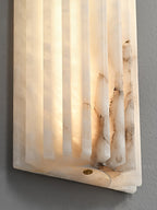 Alvia Alabaster Wall Light — Ribbed Stone Wall Sconce for Bedroom & Hallway