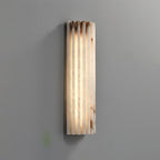 Alvia Alabaster Wall Light — Ribbed Stone Wall Sconce for Bedroom & Hallway