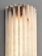 Alvia Alabaster Wall Light — Ribbed Stone Wall Sconce for Bedroom & Hallway