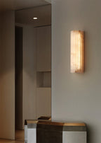 Alvia Alabaster Wall Light — Ribbed Stone Wall Sconce for Bedroom & Hallway