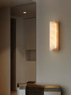 Alvia Alabaster Wall Light — Ribbed Stone Wall Sconce for Bedroom & Hallway