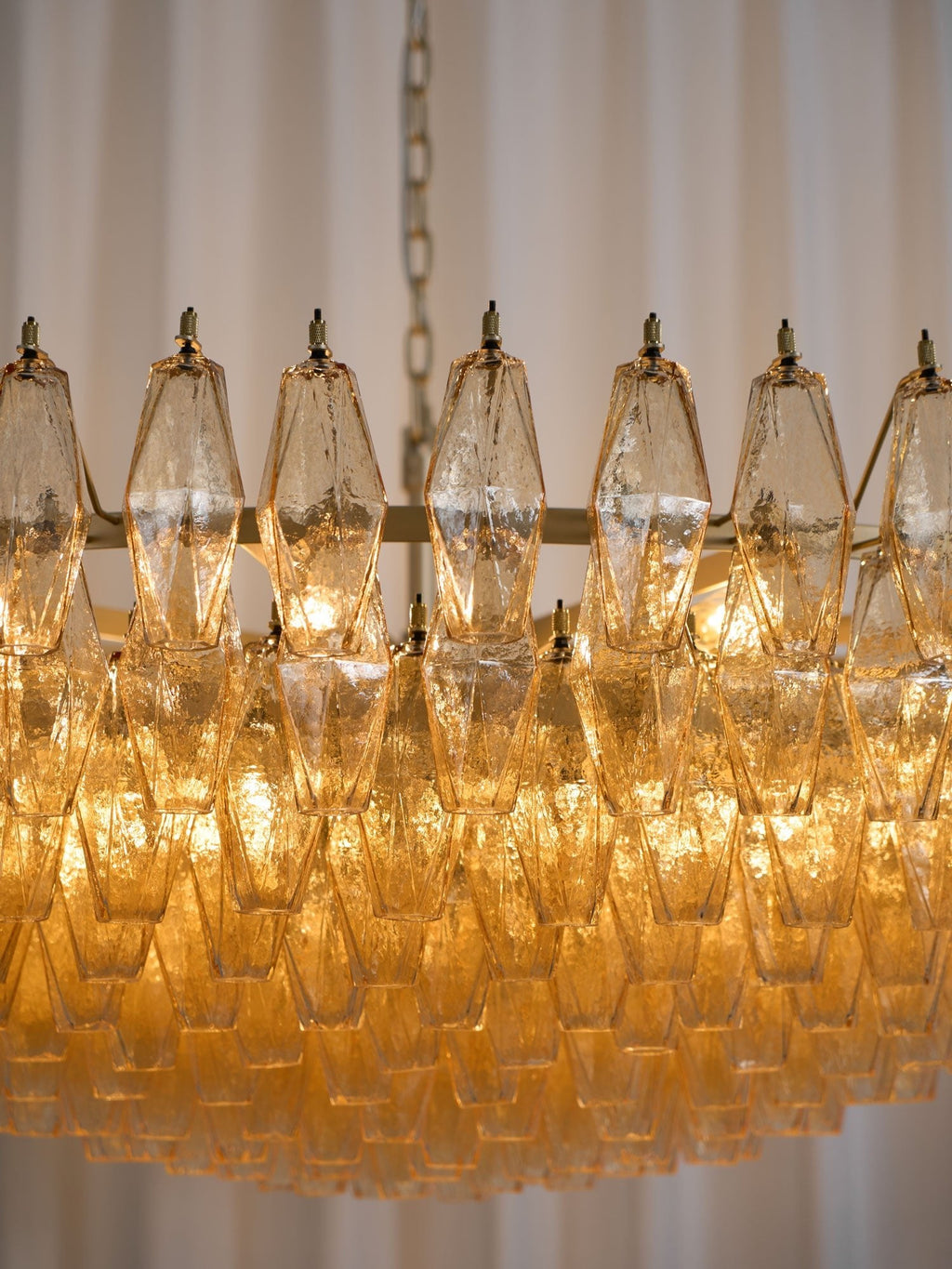 Amber Sorrento Chandelier — Grand Amber Glass Statement Light for High Ceilings
